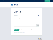 Tablet Screenshot of client.myzurich.co.uk